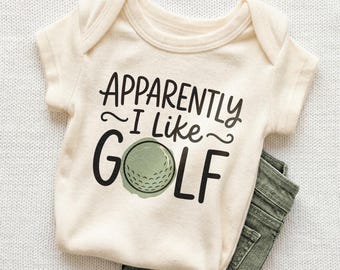Apparently I Like Golf Baby Onesie - Funny Golf Lover Baby Bodysuit