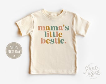 Mommy's Little Bestie Toddler Shirt - Cute Mother's Day Kids Shirt - Minimalist Natural Tee