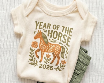 Year of the Horse 2026 Baby Onesie - Cute Chinese New Year Bodysuit