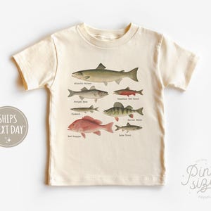 North American Fish Kids Shirt - Fish Species Toddler Shirt - Summer Fish Kids Shirt - Cute Natural Toddler Tee