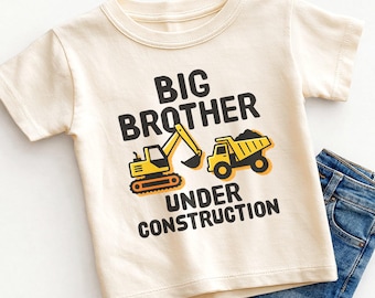 Big Brother Under Construction Kids Shirt - Funny Construction Toddler Tee