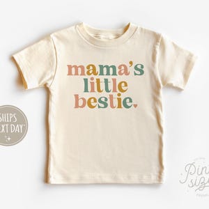 Mommy's Little Bestie Toddler Shirt - Cute Mother's Day Kids Shirt - Minimalist Natural Tee
