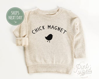 Sweat-shirt pour tout-petit Chick Magnet - Pull de Pâques rétro - Col ras du cou enfant naturel
