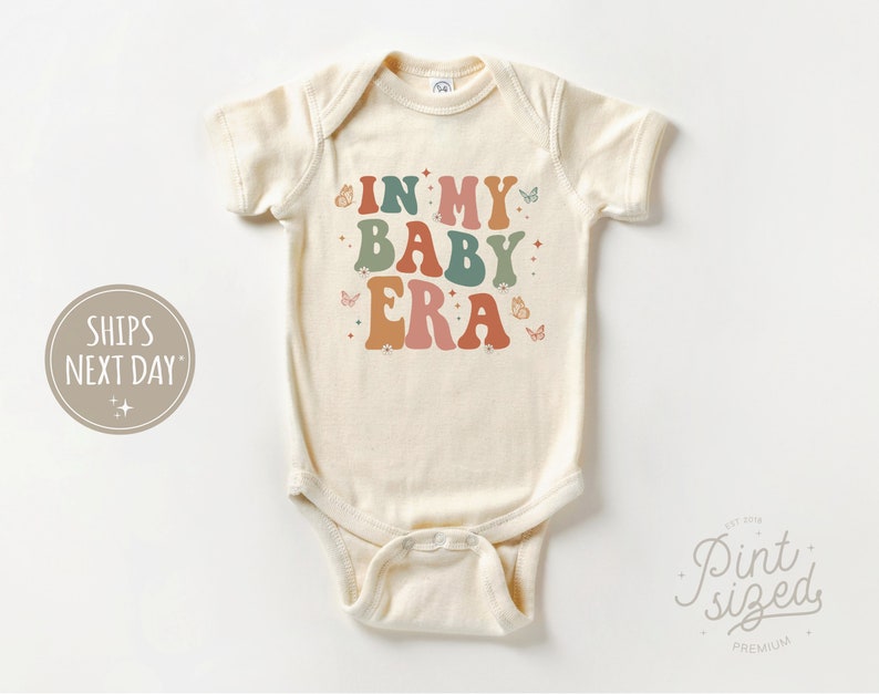 In My Baby Era Onesie® Cute Retro Baby Bodysuit Natural Baby Onesie® image 1