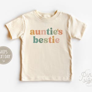 Auntie&#39;s Bestie Toddler Shirt - Aunt’s Favorite Toddler & Youth Shirt, Little Bestie Shirt, Niece and Nephew Shirt, Gift for Aunt