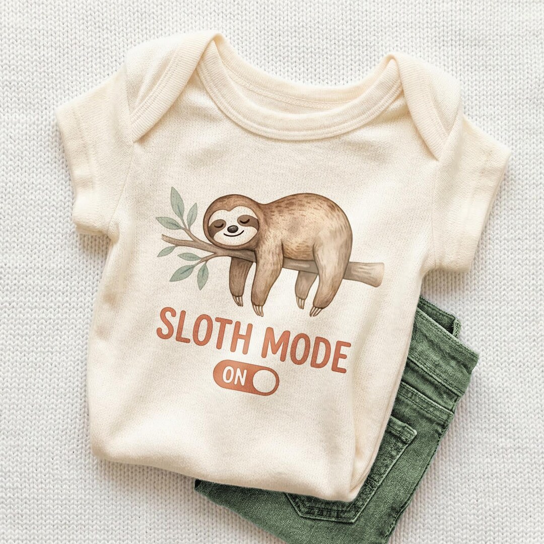 Sloth Mode on Baby Onesie - Cute Funny Sloth Bodysuit - Etsy