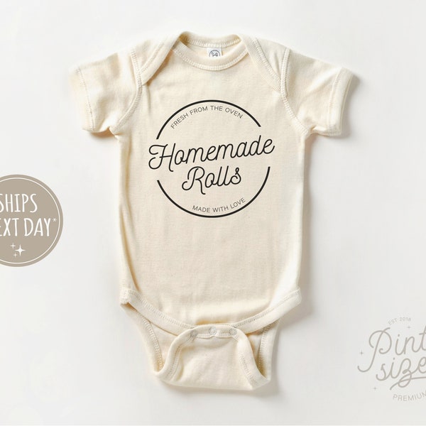 Homemade Rolls Onesie® - Cute Baby Bodysuit - Cute Thanksgiving Natural Baby Onesie®