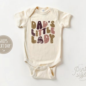 Dad's Little Lady Onesie® - Retro Girls Bodysuit - Cute Daddy's Girl Natural Onesie®