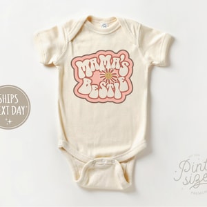 Mama's Bestie Onesie® - Retro Girls Bodysuit - I Love My Mom Natural Onesie®