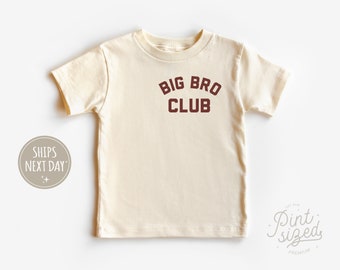 Big Bro Toddler Shirt - Big Bro Club Toddler Shirt - Cute Vintage Kids Shirt - Natural Big Brother Toddler Tee