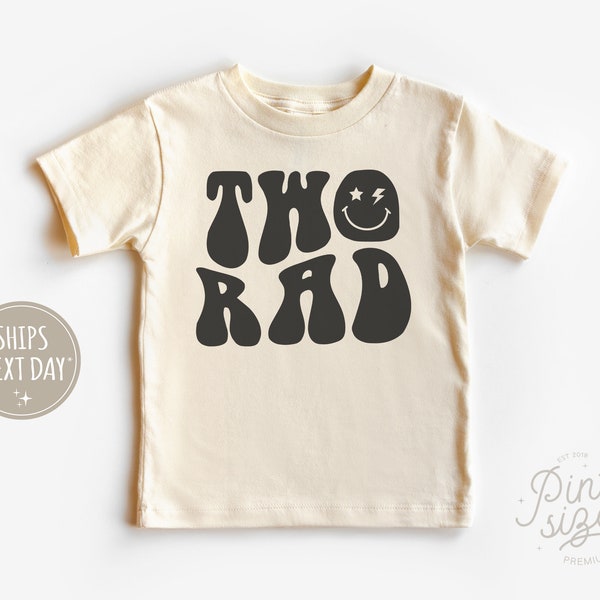 Two Rad Birthday Tee - Retro Boys Birthday Shirt - Second Birthday Natural Shirt