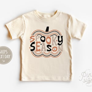 Spooky Season Toddler Shirt - Retro Halloween Kids Shirt - Cute Fall Natural Toddler Tee