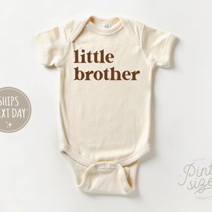 Little Brother Onesie® - Lil Brother Baby Onesie® - Retro Bodysuit - Sibling Natural Onesie®