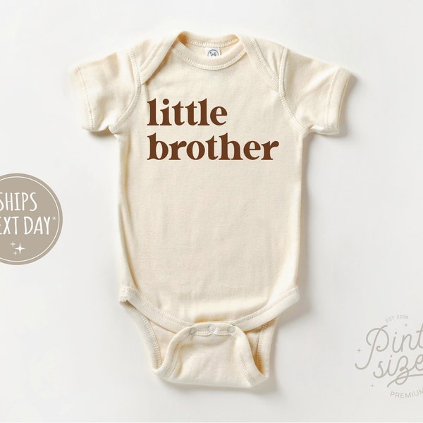Little Brother Onesie® - Lil Brother Baby Onesie® - Retro Bodysuit - Sibling Natural Onesie®
