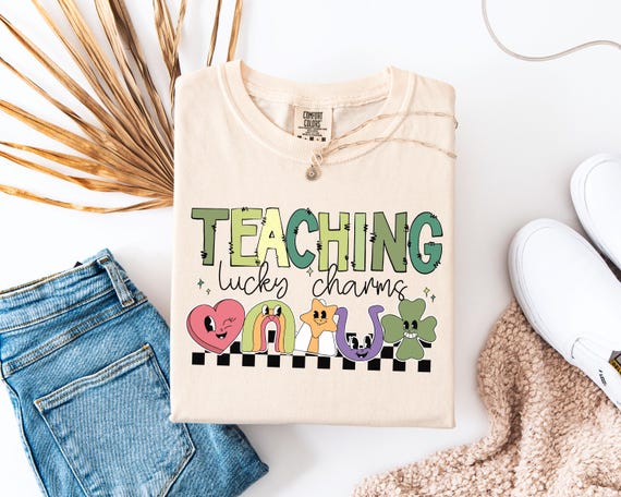 Teacher St Patricks Day Tee, Teaching Lucky Charms, Irish Teacher Shirt, Comfort Colors