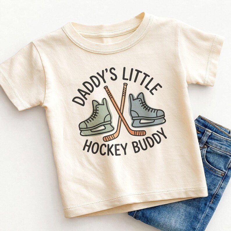 Daddy's Little Hockey Buddy Baby Onesie - Cute Hockey Baby Bodysuit Bild 3