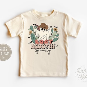 Cowboy Ghost Toddler Shirt - Funny Halloween Kids Tee - Boot Scootin Spooky Natural Shirt