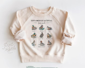 Ducks of North America Toddler Sweatshirt Wild Ducks Tee Shirt Cute Waterfowl Natural Kids Pullover Sweatshirt