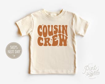 Cousin Crew Toddler Shirt - Boho Retro Kids Shirt - Cute Cousin Natural Toddler Tee