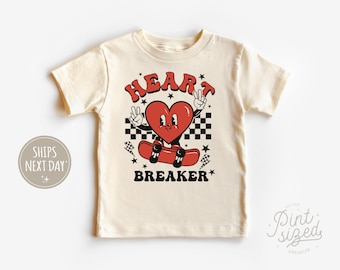 Heart Breaker Kids Tee - Retro Valentine&#39;s Day Shirt - Cute Vintage Toddler Shirt