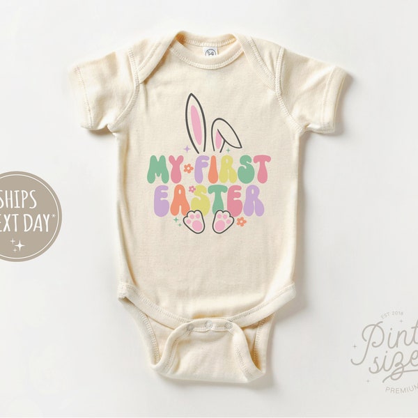 My First Easter Onesie® - Cute Spring Bodysuit - Baby's First Easter Natural Onesie® - Easter Bunny Onesie®