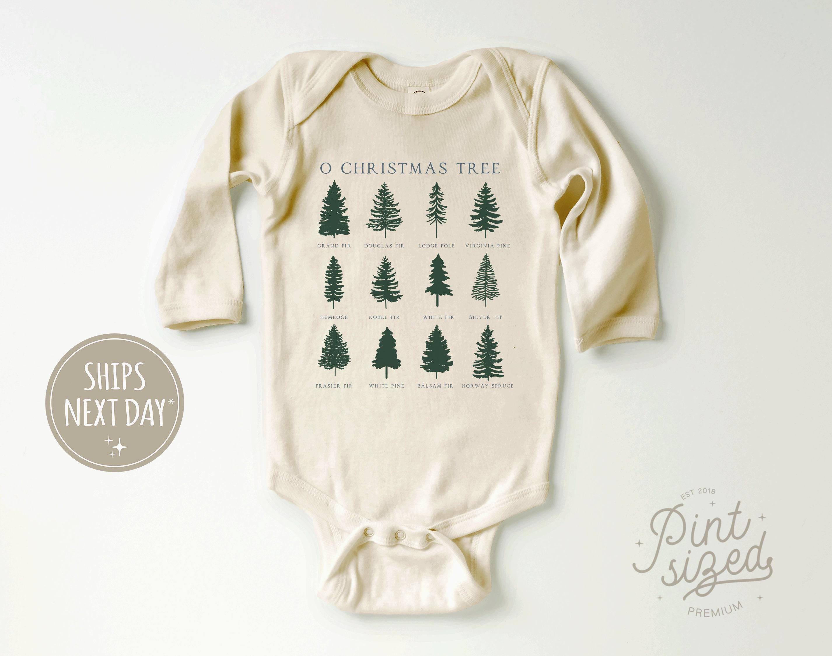 Boho Trees Baby Onesie® - Retro O Christmas Bodysuit - Cute Minimalist Winter Natural Onesie®