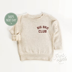 Big Bro Toddler Shirt Big Bro Club Toddler Shirt Cute Vintage Kids Shirt Natural Big Brother Toddler Tee Heather Natural Sweatshirt