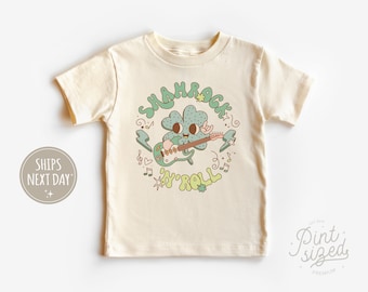 T-shirt Shamrock N' Roll pour tout-petits - T-shirt rigolo pour la Saint-Patrick - T-shirt naturel rétro pour tout-petits