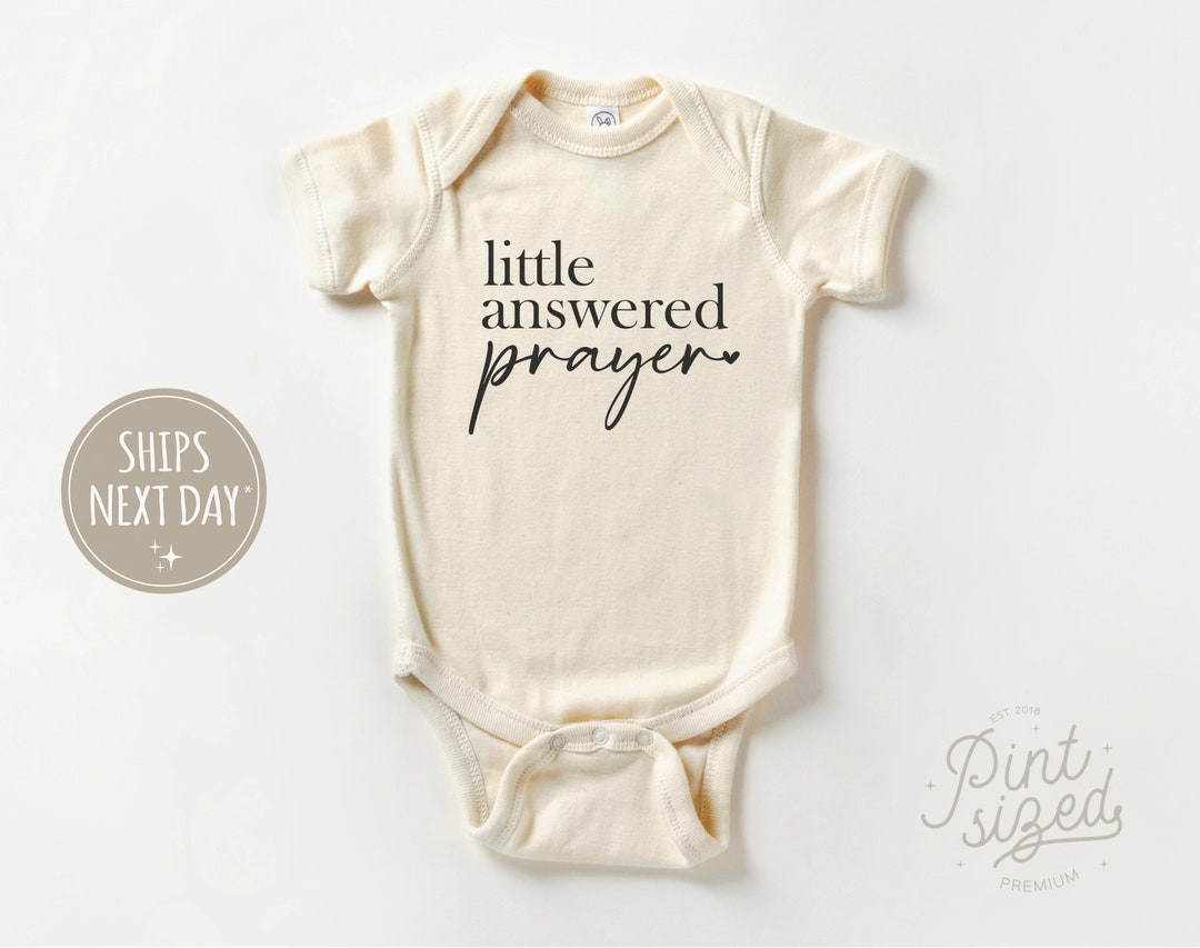 Little Answered Prayer Baby Onesie Cute Religious Natural Bodysuit
