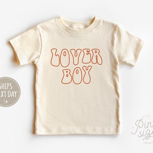 Lover Boy Natural Kids Shirt - Retro Red Toddler Tee - Vintage Valentines Day Shirt