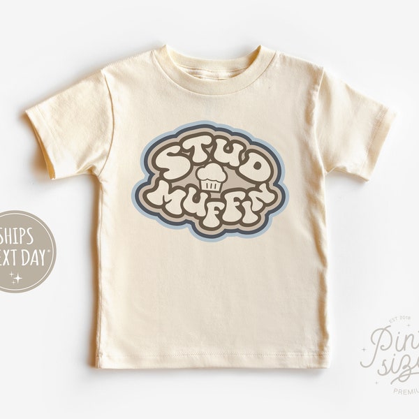 Stud Muffin Toddler Shirt - Funny Retro Kids Shirt - Cute Boys Natural Toddler Tee