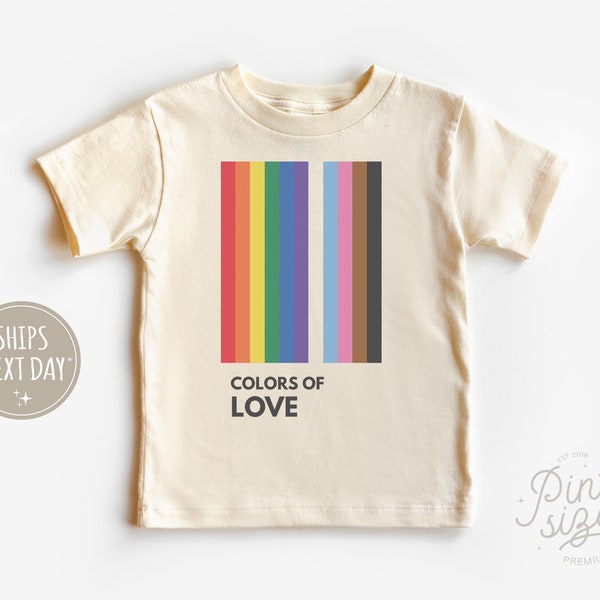 Colors of Love Toddler Shirt - LGBTQ+ Rainbow Kids Shirt - Cute Pride Month Natural Kids Shirt