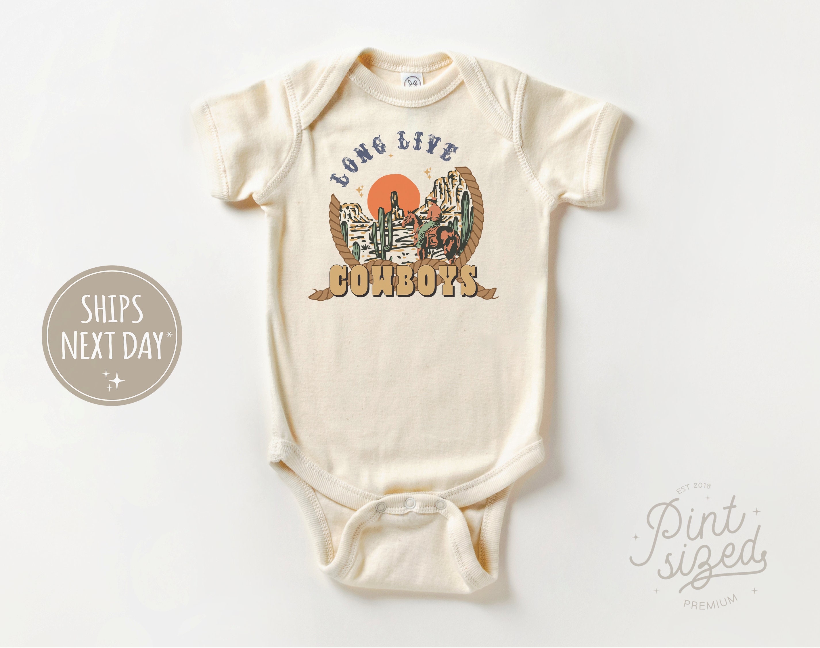 Discover Long Live Cowboys Onesie - Vintage Western Bodysuit - Retro Desert Baby Onesie