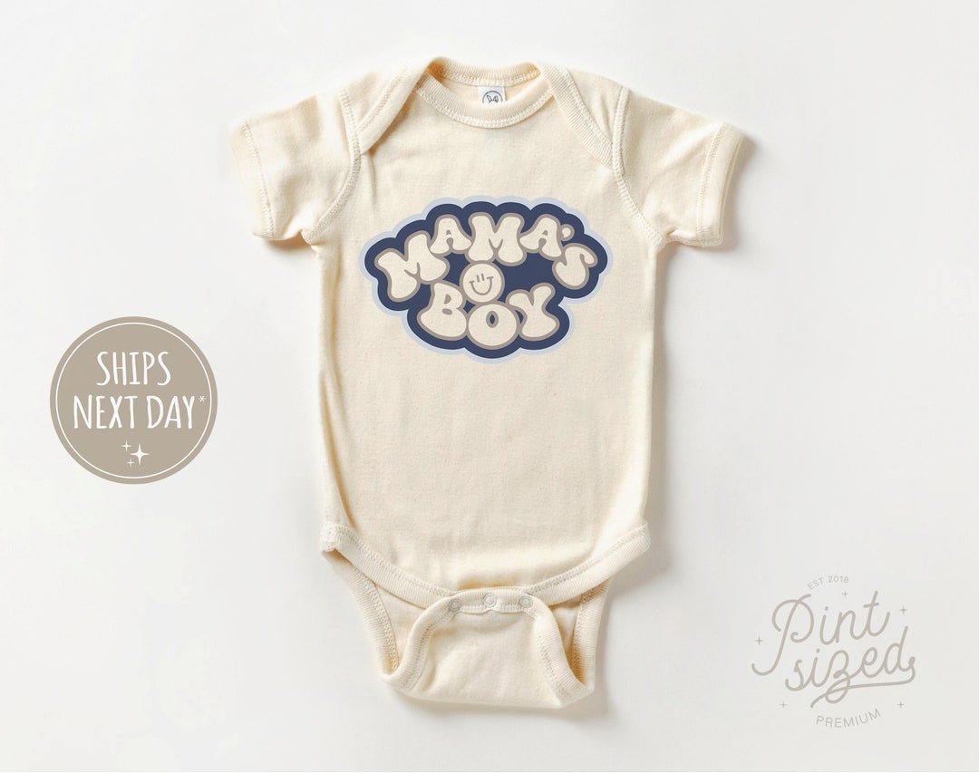 Mama's Boy Onesie® Retro Boys Bodysuit I Love My Mom Natural Onesie® Etsy