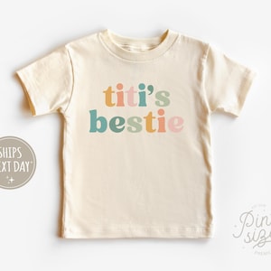 Titi's Bestie Toddler Shirt - Auntie's Bestie Tee - Boho Girls Rainbow Shirt - Toddler Girl Gift From Aunt