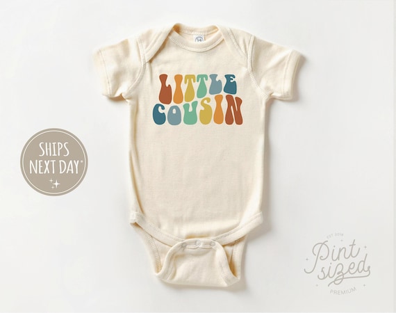 Little Cousin Baby Onesie® Retro Baby Boy Bodysuit Matching Cousin  Natural Onesie®