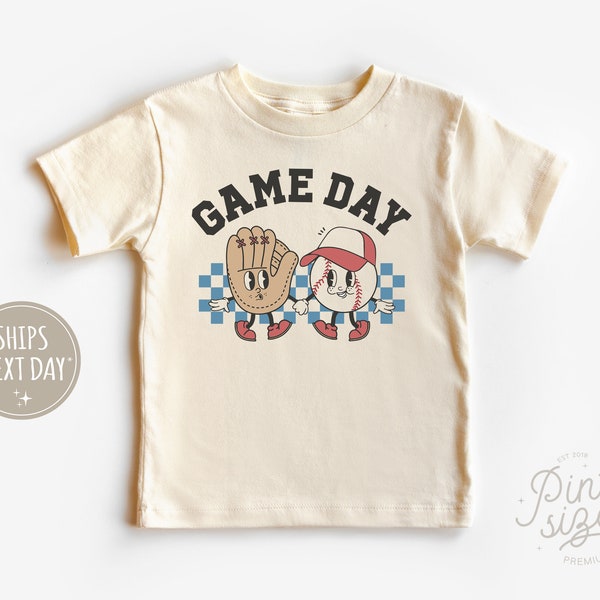 Game Day Toddler Shirt - Retro Baseball Tee - Cute Natural Kids Shirt