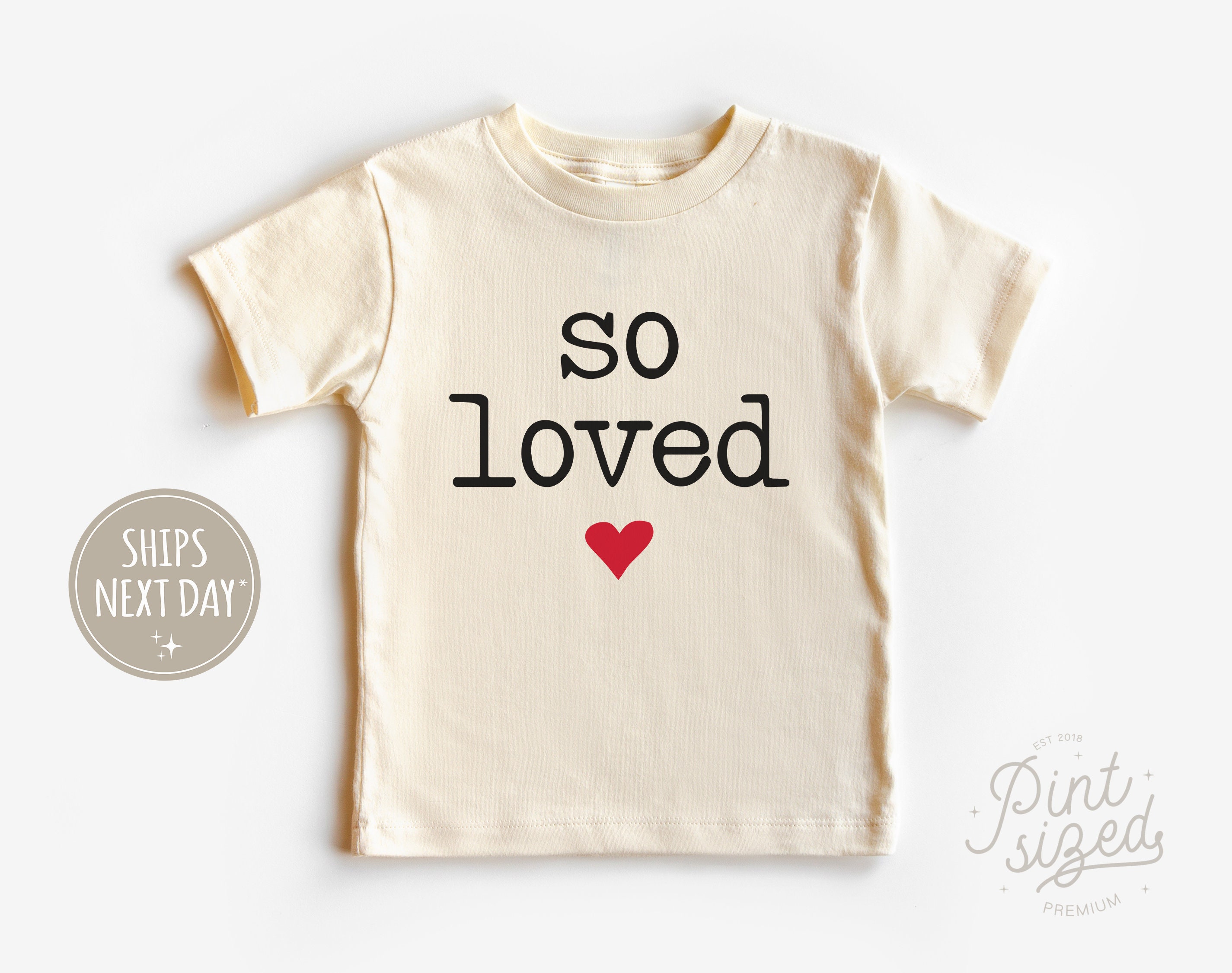 Discover So Loved Baby Onesie, Valentine's Day Bodysuit, Cute Natural Baby Onesie