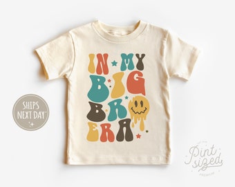 Big Brother Shirt - In My Big Bro Era Toddler Tee - Cute Retro Brother Kids Shirt - Pregnancy Announcement Big Brother Tee