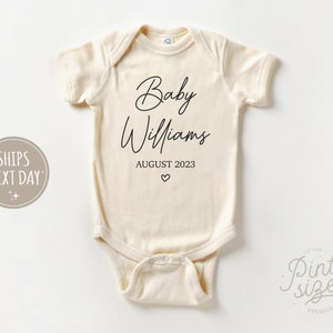 Custom Announcement Baby Onesie® - Personalized Bodysuit - Natural Coming Soon Onesie®