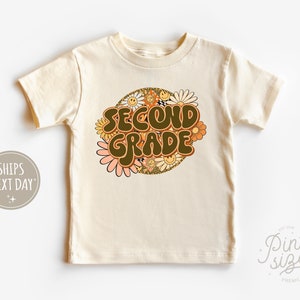 2nd Grade Tee - Retro First Day Of Second Grade Kids Shirt - Back to School Natural Shirt