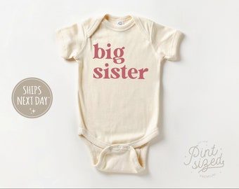 Big Sister Baby Onesie® - Cute Vintage Bodysuit - Natural Big Sister Baby Onesie®