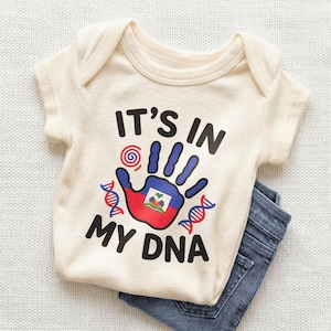 Cute Haitian Pride Bodysuit Haiti Flag Baby Onesie