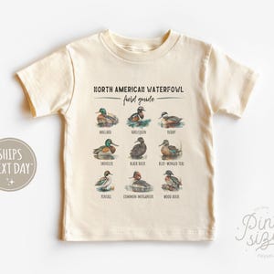 Ducks of North America Toddler Shirt - Wild Ducks Tee - Cute Waterfowl Natural Kids Shirt