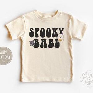 Spooky Baby Toddler Shirt - Retro Halloween Kids Tee - Cute Natural Fall Toddler Tee