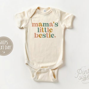 Mommy's Little Bestie Onesie® - Cute Mother's Day Bodysuit - Minimalist Natural Onesie®