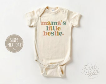 Mommy's Little Bestie Onesie® - Cute Mother's Day Bodysuit - Minimalist Natural Onesie®