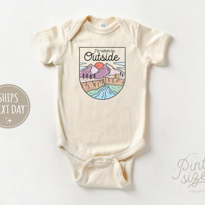 I'd Rather Be Outside Onesie® Outdoorsy Adventure Bodysuit Cute Natural Baby Onesie® image 1