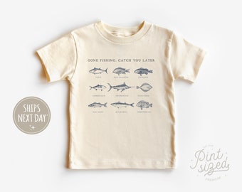 Cute Fishing Kids Shirt - Gone Fishing Toddler Shirt - Summer Fishing Kids Shirt - Cute Natural Toddler Tee