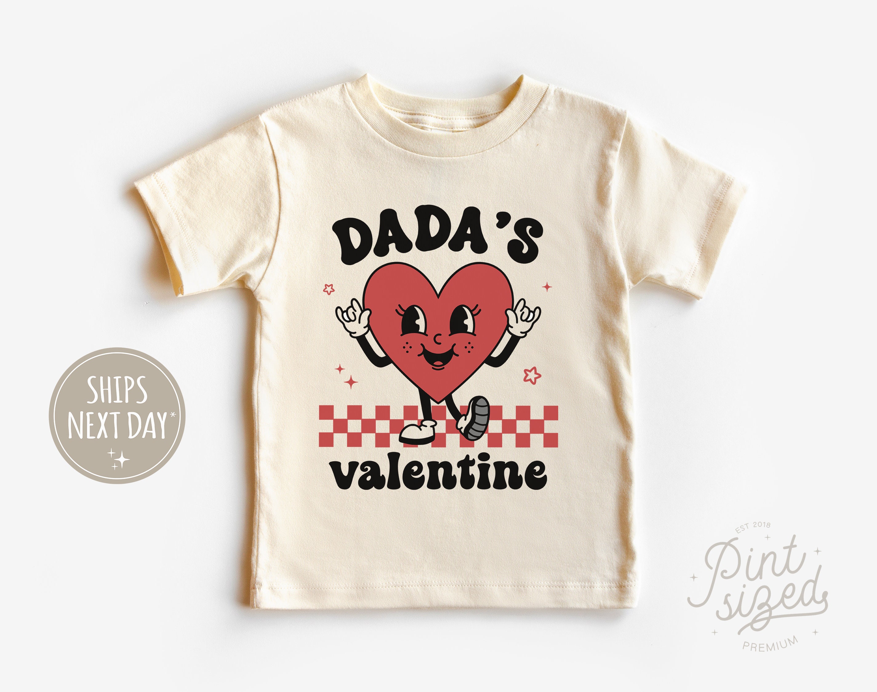 Discover Dada's Valentine Baby Onesie, Retro Valentine's Day Bodysuit